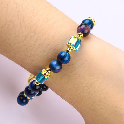 Heilende natürliche Kristall 8mm Regenbogen Tiger Auge Baum des Lebens Perlen Armband für tägliches Tragen