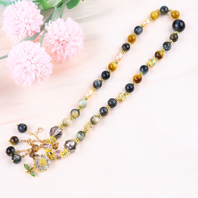Einzigartiges 8mm mit Traum Tiger Auge Sonnenblume Spinner Charme Segen Kristall Doppelschicht Armband