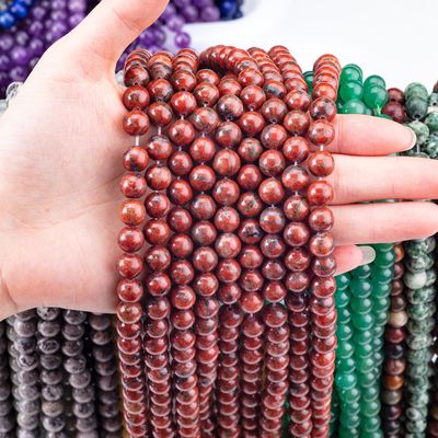 Natürliche 8mm Semi-Precious Sesam Jasper Loose Beads für Schmuckherstellung