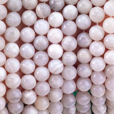 8mm Weiße Verrückte Spitze Agat Loose Perlen OEM ODM Für DIY Handwerk