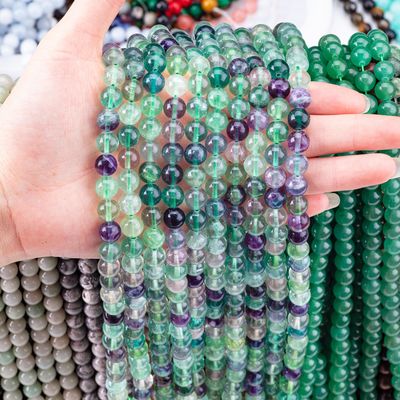 8mm Farbige Florit-Edelsteine Perlen Heilende Kristallperlen für Schmuckherstellung