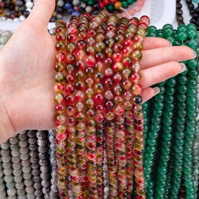 8 mm klares Blumenagath Stein Edelstein Heilende Kristallstein Perlen für Schmuckherstellung