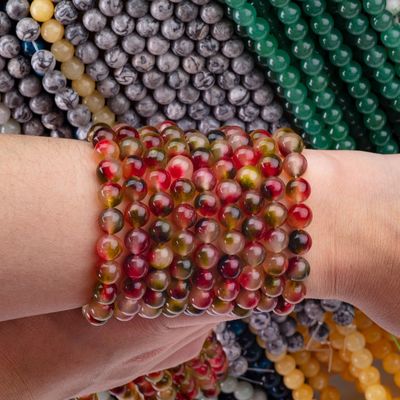 8 mm klares Blumenagath Stein Edelstein Heilende Kristallstein Perlen für Schmuckherstellung