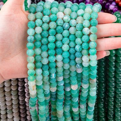 Polsterte 8mm grüne Natur-Amethyst-Kristallperlen für Armband-Halsband
