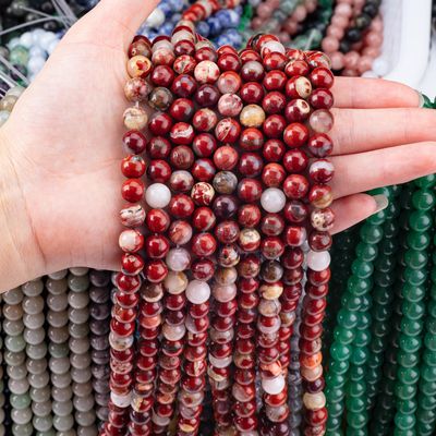 Natürliche polierte Kristall-Rote Jaspis Edelstein Perlen 8MM für DIY einzigartige Schmuckstücke