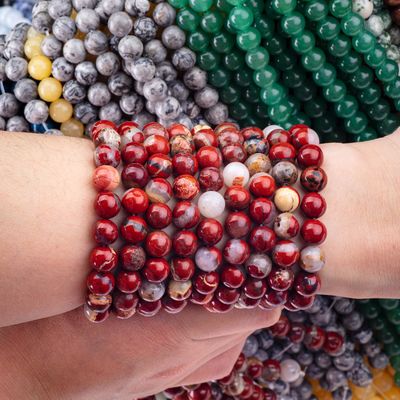 Natürliche polierte Kristall-Rote Jaspis Edelstein Perlen 8MM für DIY einzigartige Schmuckstücke