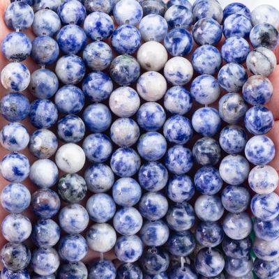 Spirituelle natürliche blaue Punkte Stein 8mm runde lose Perle für handgefertigte Schmuck und Schlüsselbund