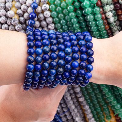 Semi-Edelstein Lapis Lazuli Runde Perle Kristall Edelstein Locker Perlenstränge für die DIY Schmuckherstellung