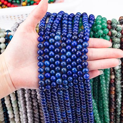 Semi-Edelstein Lapis Lazuli Runde Perle Kristall Edelstein Locker Perlenstränge für die DIY Schmuckherstellung
