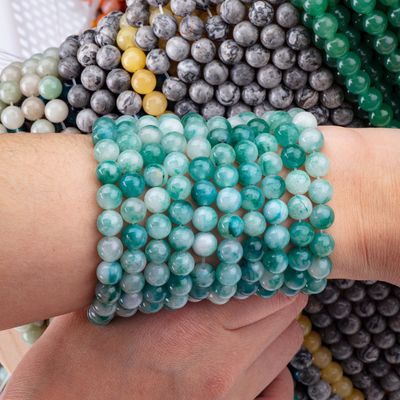 8mm Blaue Jade Edelstein Perlen Heilende Kristallstein Perlen für Schmuckherstellung