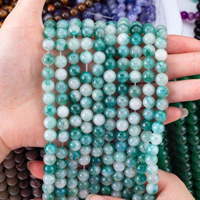 8mm Blaue Jade Edelstein Perlen Heilende Kristallstein Perlen für Schmuckherstellung
