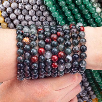8 mm afrikanischer Blutstein Edelstein Heilstein Kristallstein Perlen für Schmuckherstellung
