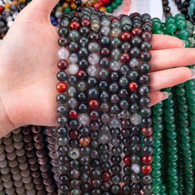 8 mm afrikanischer Blutstein Edelstein Heilstein Kristallstein Perlen für Schmuckherstellung