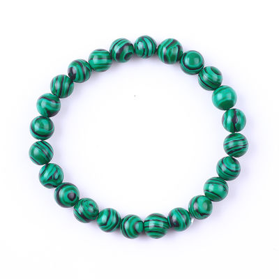 Elastische Natur-Grüne Malachit Anti-Angst Heilung Perlen Armband