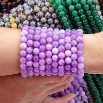 8mm Violett Jade Edelstein Perlen Heilende Kristallstein Perlen für Schmuckherstellung
