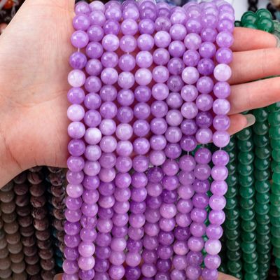 8mm Violett Jade Edelstein Perlen Heilende Kristallstein Perlen für Schmuckherstellung