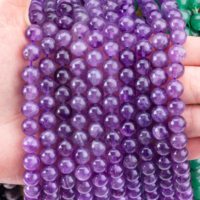 Rundes halbwegs edles lila Stein 6 mm Amethyst Edelstein Perlen