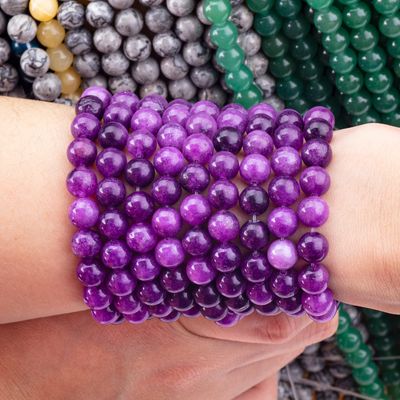 8 mm dunkelviolettes Jade Edelstein Perlen Heilende Kristallstein Perlen für Schmuck