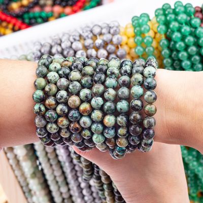 Handgefertigte Schmuckstücke 8mm afrikanische Türkis Kristall Perlen Loose Edelstein Perlen