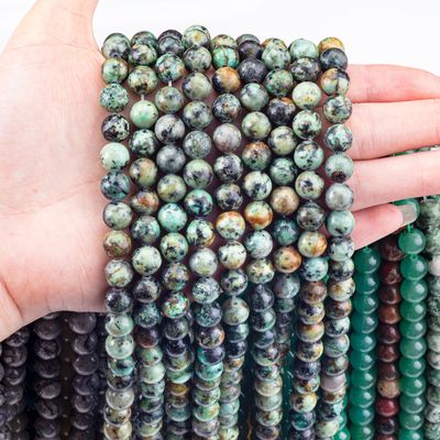 Handgefertigte Schmuckstücke 8mm afrikanische Türkis Kristall Perlen Loose Edelstein Perlen