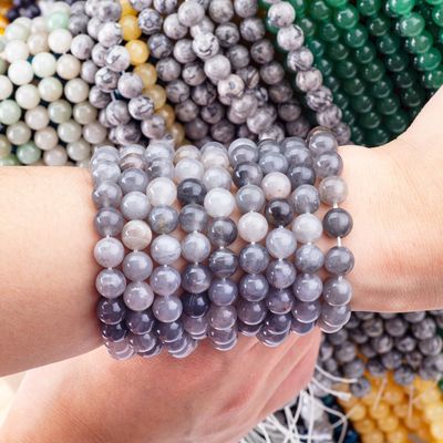 Graue Wolkenquarz Loose Bead Strands Semi-Edelstein Naturkristall Edelstein für DIY Schmuckherstellung