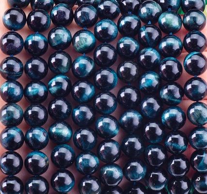 Natürliche Kristall-Edelstein-Tinte Blaue Tiger-Auge Loose Bead Strands Semi-Edelstein für DIY Schmuckherstellung