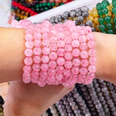 Natürlicher Kristall Edelstein Rose Quarz Loose Bead Strands Halbedelstein für die Schmuckherstellung