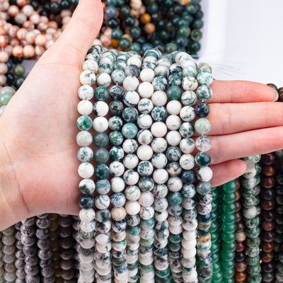 8mm Baum Achat Edelstein Perlen Heilende Kristallstein Perlen für Schmuckherstellung