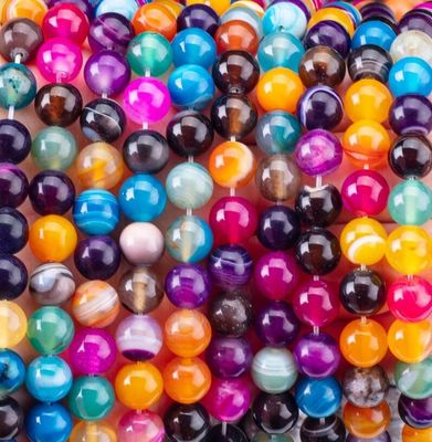 Regenbogen abgestreift Agat Loose Bead Strands Semi Edelstein für DIY Schmuckherstellung