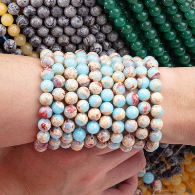 Semi-Edelstein Shoushan Stein Jaspis Loose Bead Strands Schlangenschicht Stein für DIY Schmuckherstellung