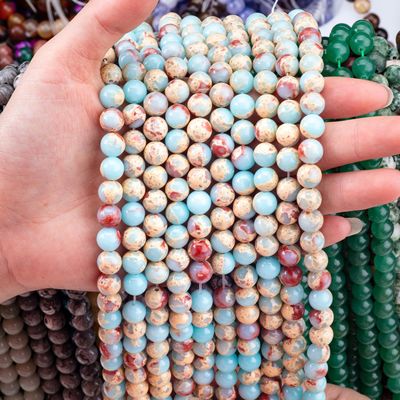Semi-Edelstein Shoushan Stein Jaspis Loose Bead Strands Schlangenschicht Stein für DIY Schmuckherstellung