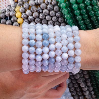 Semi-Edelstein Licht Aquamarin Loose Bead Strands Natürlicher Kristall Edelstein für DIY Schmuckherstellung
