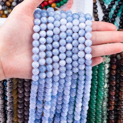 Heilende Energie Natürliche dunkle Aquamarin Edelstein Perlen für Schmuck