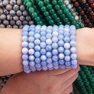 Heilende Energie Natürliche dunkle Aquamarin Edelstein Perlen für Schmuck