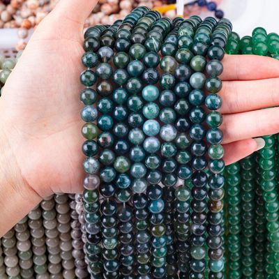 Runde Moos Achat Perle 4mm Edelstein Perlen für DIY Schmuckherstellung