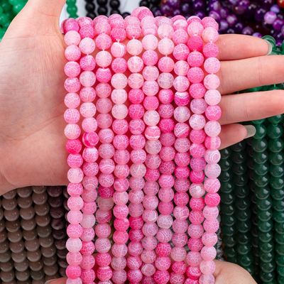 Fuchsia-Agat, verwittert, locker, matte, gefrorene, geknackte Agat, halbwegs Edelstein