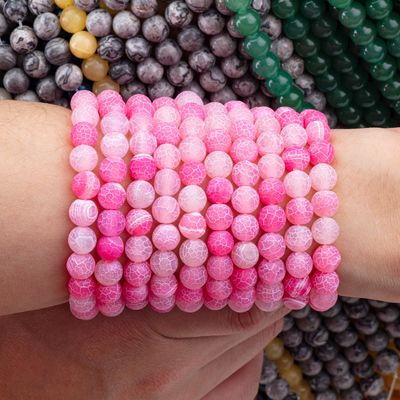 Fuchsia-Agat, verwittert, locker, matte, gefrorene, geknackte Agat, halbwegs Edelstein