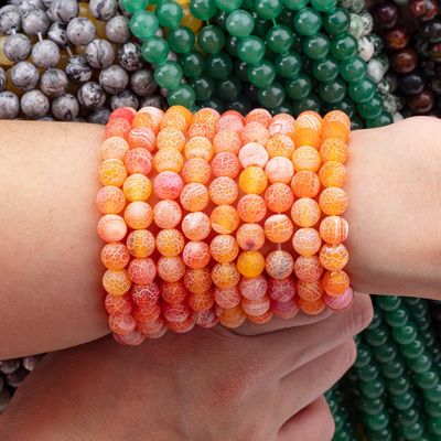 Orange-Agat-Wettered-Loose-Bead-Strands 2mm Halbpreis-Perlen
