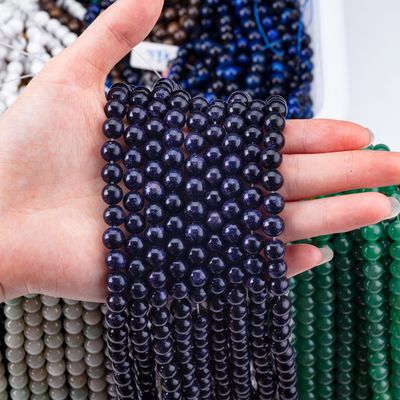 8mm Blaue Sandstein Perlen Heilende Kristallstein Perlen für Schmuck