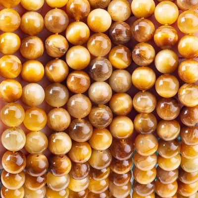8mm Goldene Tiger-Auge Edelstein-Perlen Heilende Kristallstein-Perlen für Schmuck