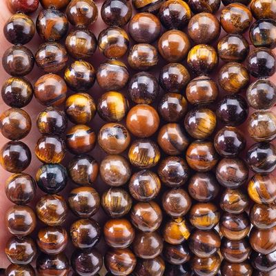 8mm Braune Tiger-Auge Edelstein Perlen Heilende Kristallstein Perlen für Schmuckherstellung