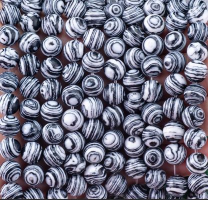 Synthetische Zebra Malachit Loose Bead Strands Weiß und Schwarz Semi-Edelstein für DIY Schmuckherstellung