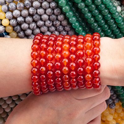 Rote Achat 8 mm Naturkarnelien Edelstein Runde Perlen für Party Schmuck