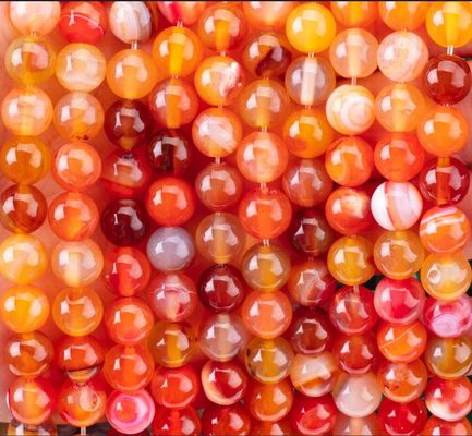 Orange gestreifter Achat Loose Bead Strands Semi-Edelstein für die DIY-Schmuckherstellung