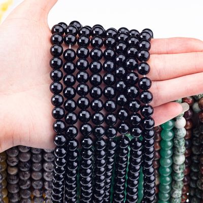 8mm Schwarze Onyx Edelstein Perlen Heilende Kristallstein Perlen für Schmuckherstellung