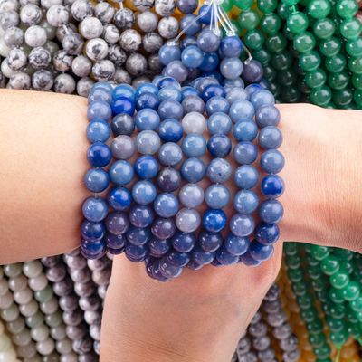 8mm Blau Aventurin Edelstein Perlen Heilende Kristallstein Perlen für Schmuck