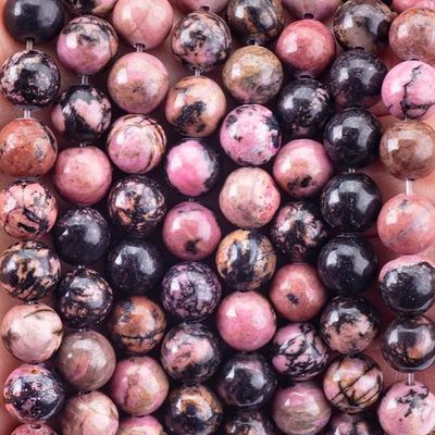8mm schwarze Streifen Rhodocrosit Edelstein Perlen Heilende Kristallstein Perlen für Schmuck