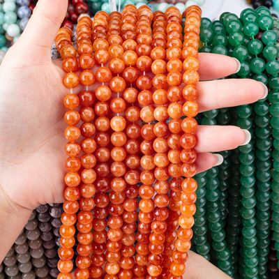 8MM Kristalldunklerrot Aventurin Heilstein Gemsotne Runde Locker Perlen für handgefertigten Schmuck