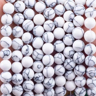 Kristallstein 8MM Howlit Rundform Edelstein Locker Perle Für Armband Halskette Herstellung