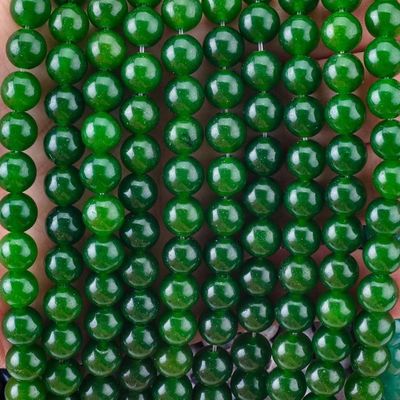 Grüne Jade Loose Bulk Round Bead Custom Multi-Size Bead für die Schmuckherstellung